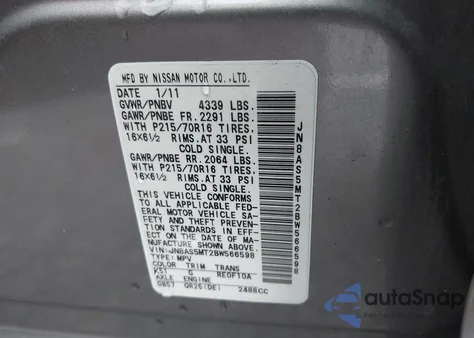 2011 Nissan Rogue S из США, поврежденный, VIN JN8AS5MT2BW566598